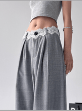 Lace‑Waist Tailored Wide‑Leg Trousers - COPPING THREADS - CT Select